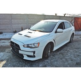 Накладка сплиттер на передний бампер на Mitsubishi Lancer X Evo